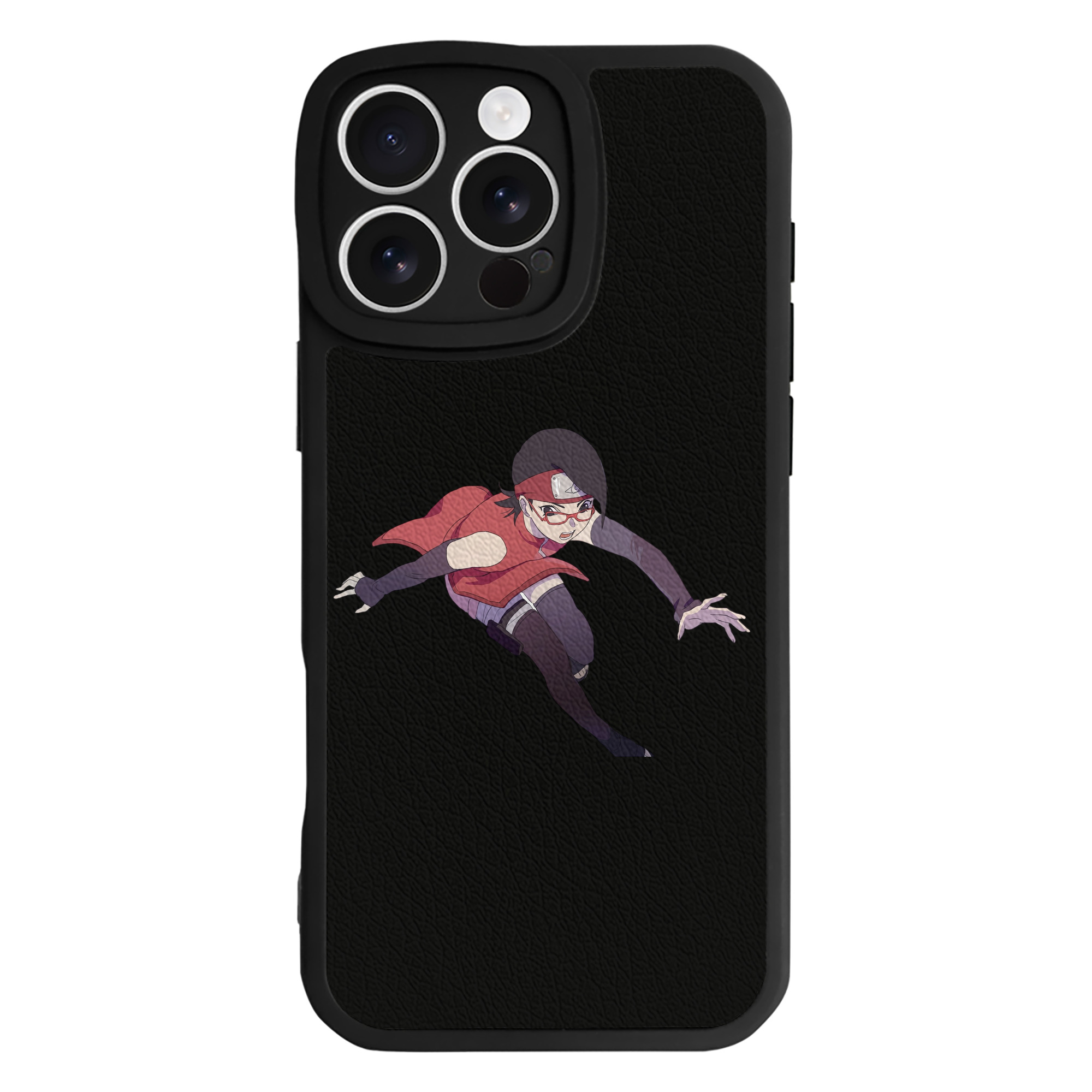 （画像用） NARUTO -ナルト- うちは サラダ Uchiha Sarada 【iPhone 16シリーズ対応】シリコンスマホケース（レザー調） 材質：シリコン